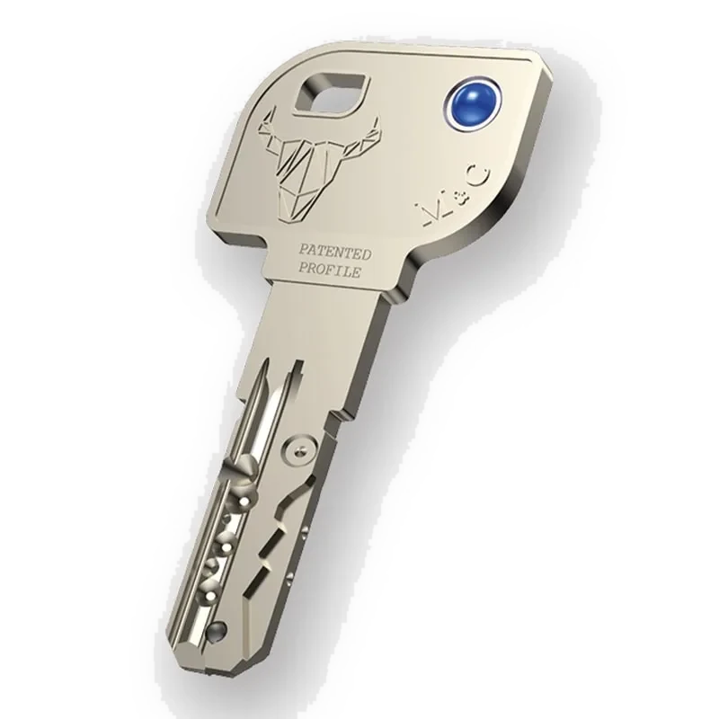 Llave del M&C Move, con su pieza móvil y el perfil grabado
