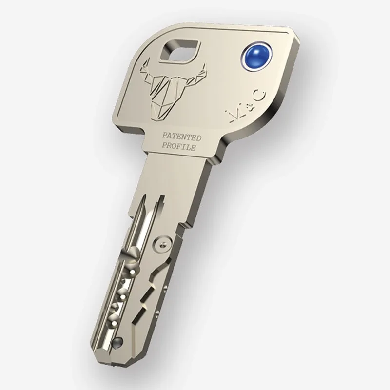 Llave del M&C Move, con su pieza móvil y el perfil grabado