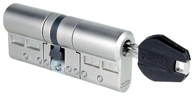 Cilindro TOKOZ PRO 400 en níquel, con su llave