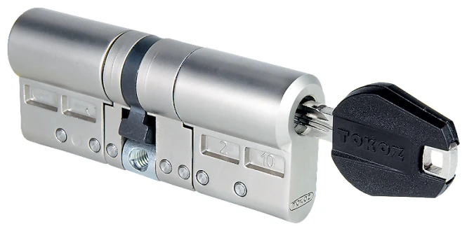 Cilindro TOKOZ PRO 400 doble, en níquel, con su llave