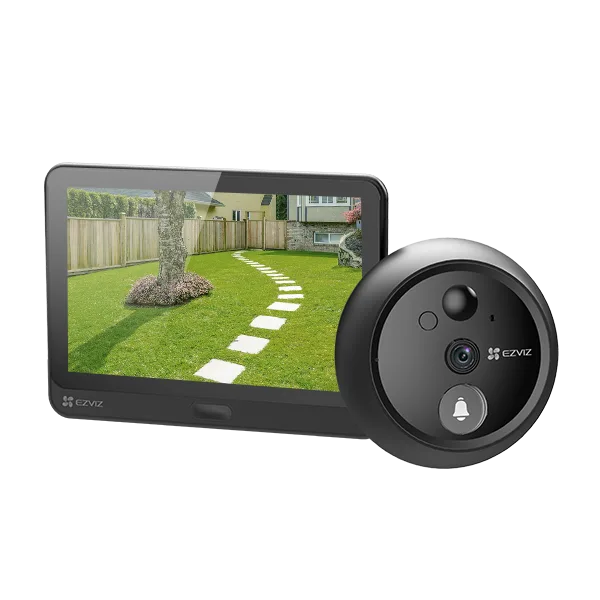 Mirilla con timbre EZVIZ HP4, pantalla y unidad exterior