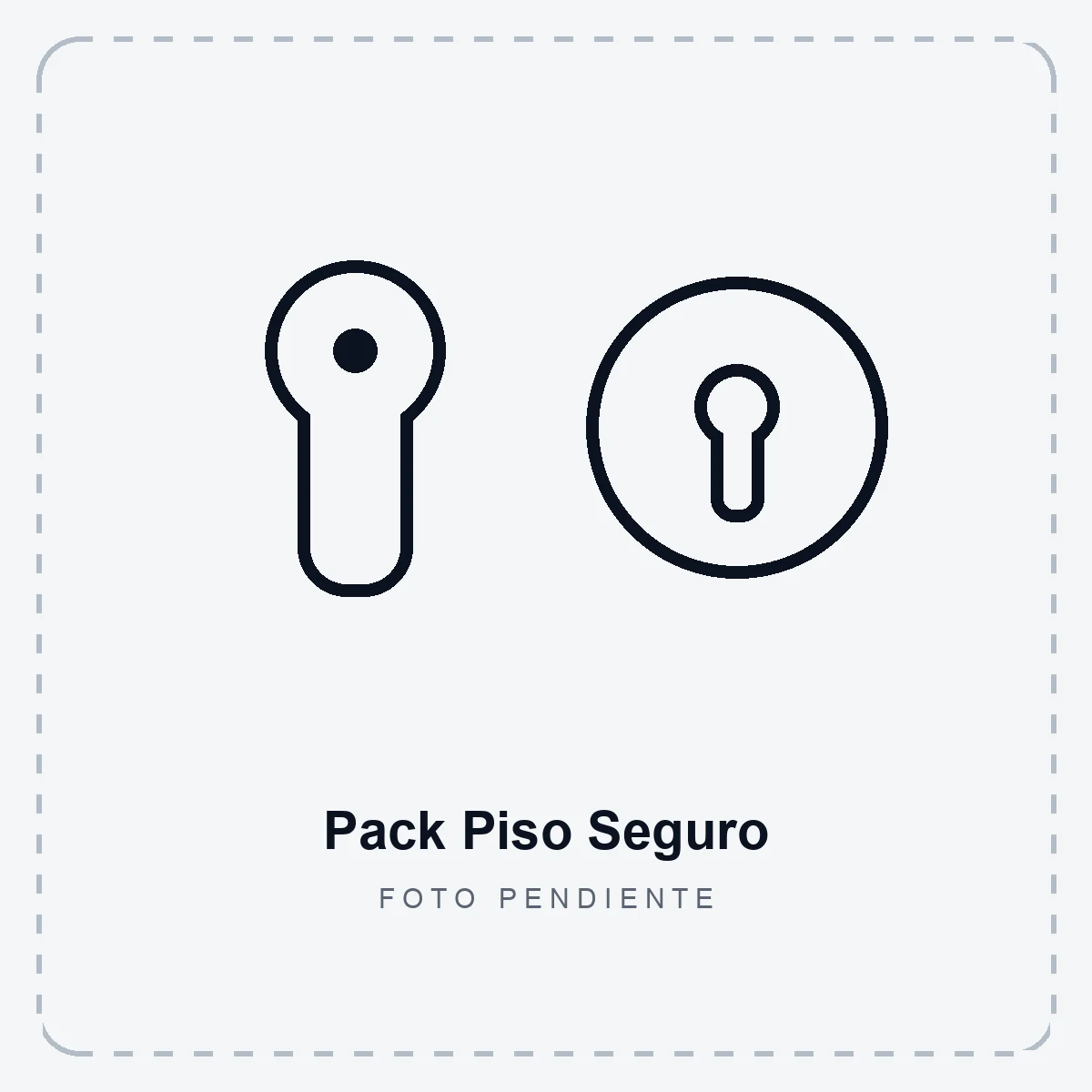 Marcador de posición: foto pendiente del Pack Piso Seguro, con el bombín y el escudo