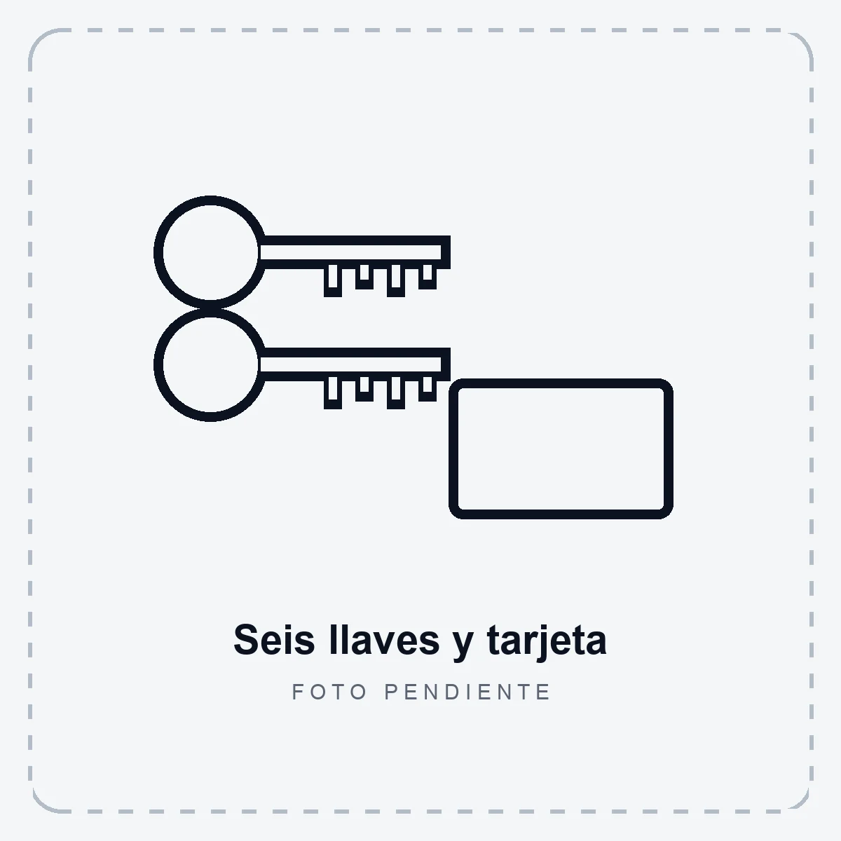Marcador de posición: foto pendiente de las seis llaves y la tarjeta de propiedad