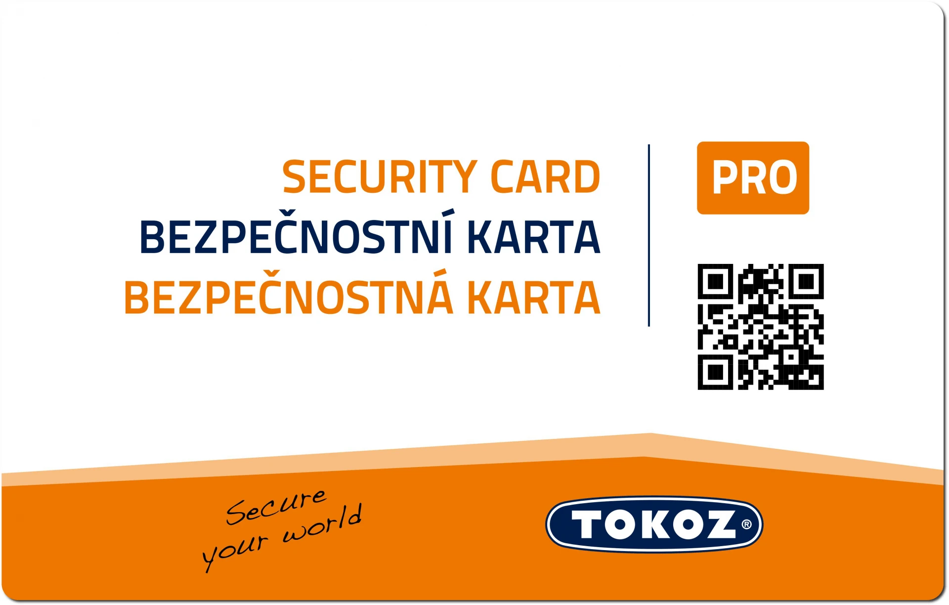 Tarjeta de seguridad TOKOZ PRO, la que se presenta para pedir una llave nueva